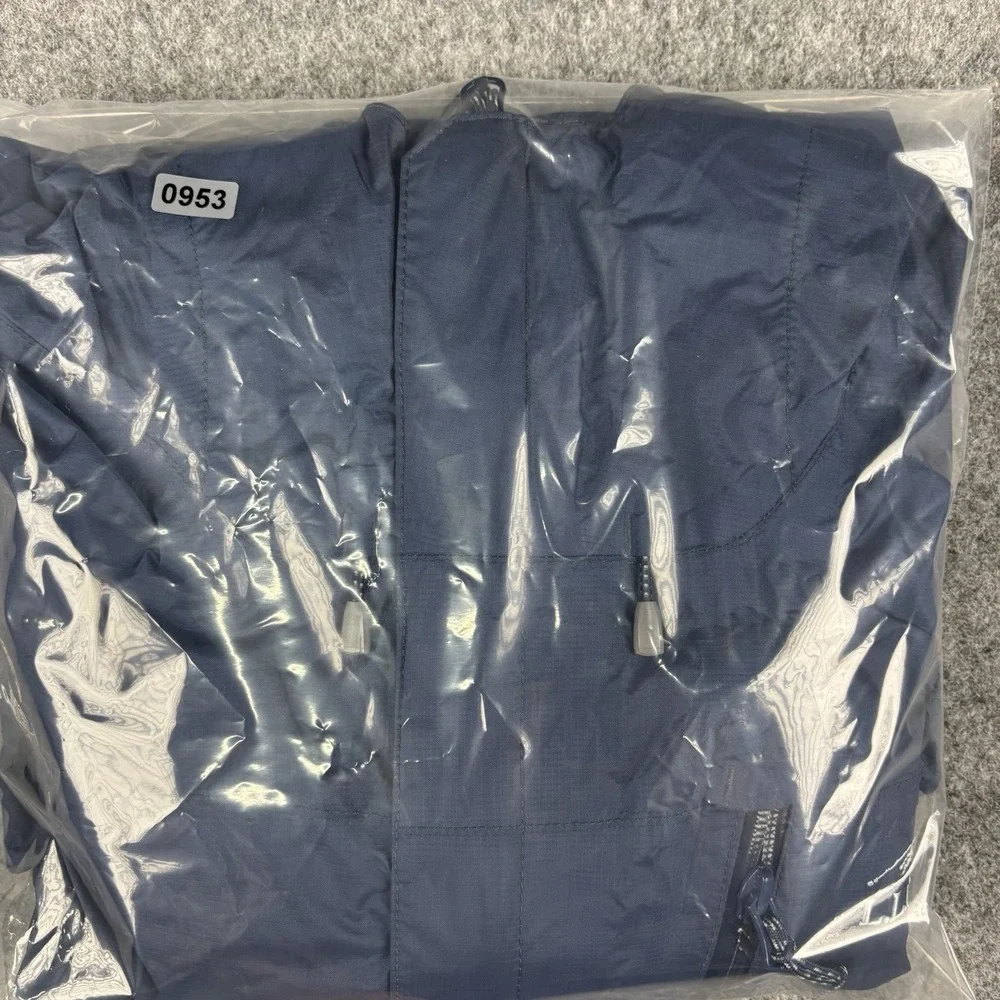 LL Bean TEK Jacket Mens Large‎ Blue Hooded Full Zip Rain Windbreaker Coat Casual
